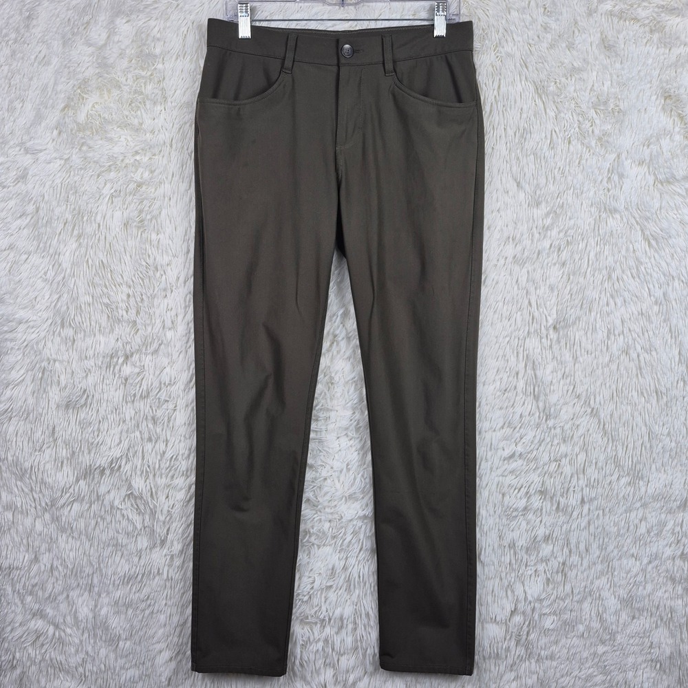 Vuori Meta Pant Mens 31 Olive Brown Stretch Technical Chino Trousers